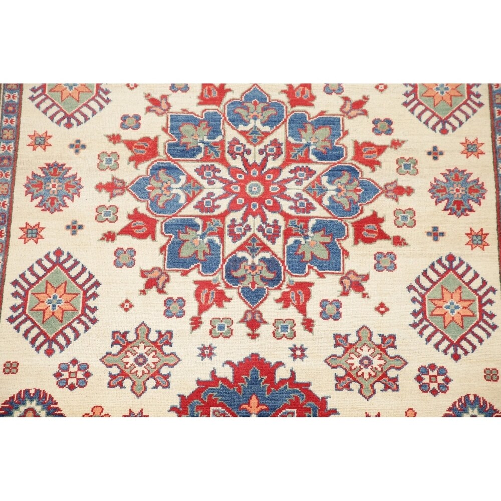 Traditional Kazak-Chechen Hand Knotted Pakistan Oriental Area Rug - 7'10" x 5'9"
