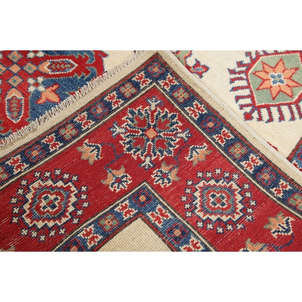Traditional Kazak-Chechen Hand Knotted Pakistan Oriental Area Rug - 7'10" x 5'9"
