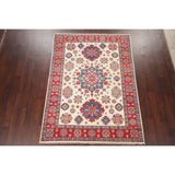 Traditional Kazak-Chechen Hand Knotted Pakistan Oriental Area Rug - 7'10" x 5'9"