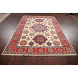 Traditional Kazak-Chechen Hand Knotted Pakistan Oriental Area Rug - 7'10" x 5'9"