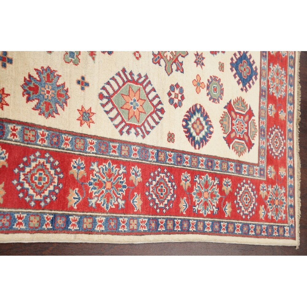 Traditional Kazak-Chechen Hand Knotted Pakistan Oriental Area Rug - 7'10" x 5'9"