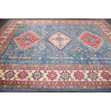 Traditional Kazak Diamond Oriental Handmade Wool Pakistani Area Rug - 10'8" x 7'9"