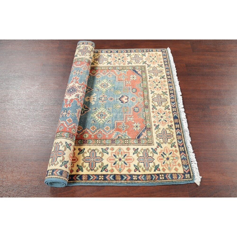 Traditional Kazak Hand Knotted Carpet Wool Pakistani Area Rug - 5'1" x 3'4"