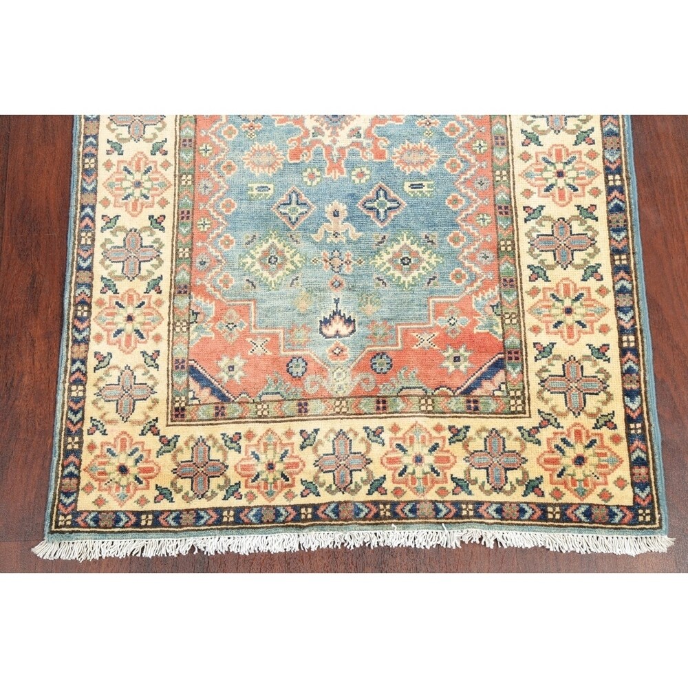 Traditional Kazak Hand Knotted Carpet Wool Pakistani Area Rug - 5'1" x 3'4"
