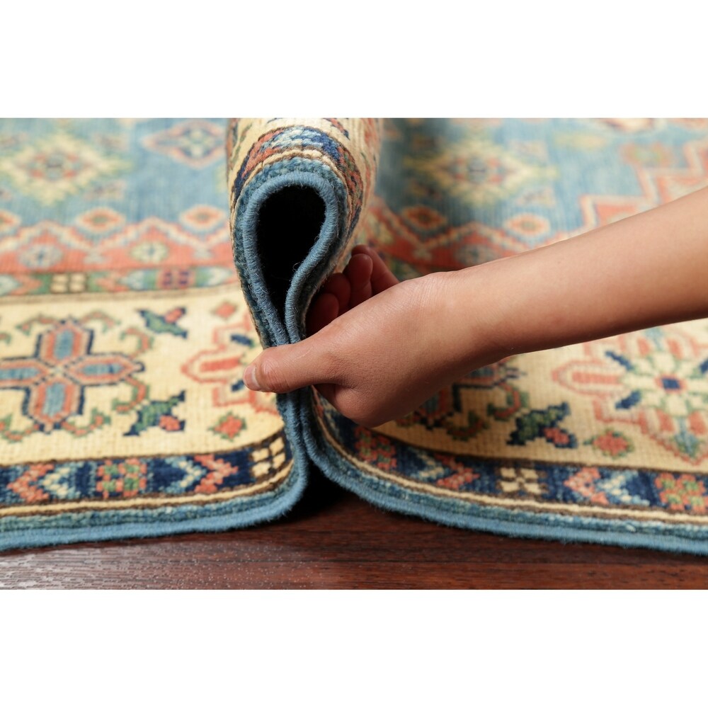 Traditional Kazak Hand Knotted Carpet Wool Pakistani Area Rug - 5'1" x 3'4"