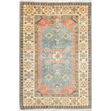 Traditional Kazak Hand Knotted Carpet Wool Pakistani Area Rug - 5'1" x 3'4"