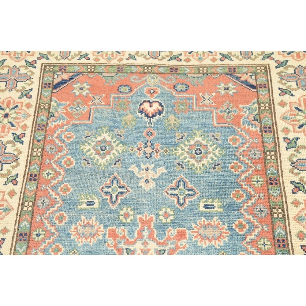 Traditional Kazak Hand Knotted Carpet Wool Pakistani Area Rug - 5'1" x 3'4"