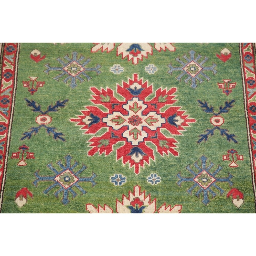 Traditional Kazak Hand Knotted Wool Carpet Oriental Pakistani Area Rug - 5'10" x 3'11"