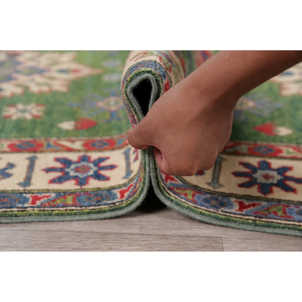 Traditional Kazak Hand Knotted Wool Carpet Oriental Pakistani Area Rug - 5'10" x 3'11"