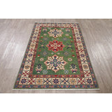 Traditional Kazak Hand Knotted Wool Carpet Oriental Pakistani Area Rug - 5'10" x 3'11"
