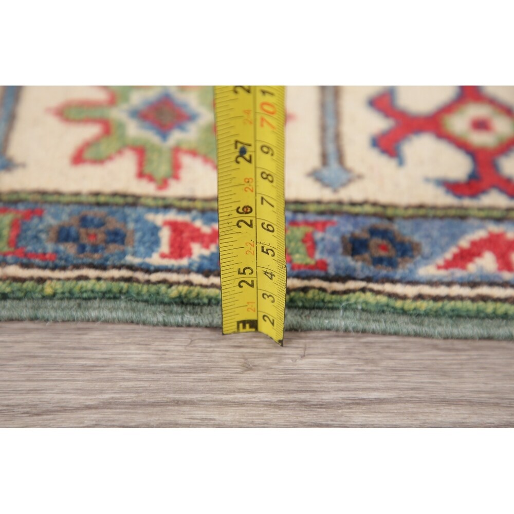 Traditional Kazak Hand Knotted Wool Carpet Oriental Pakistani Area Rug - 5'10" x 3'11"