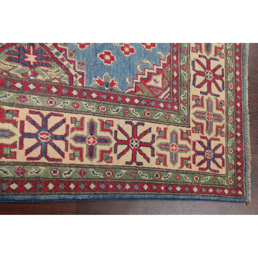 Traditional Kazak Hand Knotted Wool Oriental Pakistani Area Rug - 8'10" x 5'10"