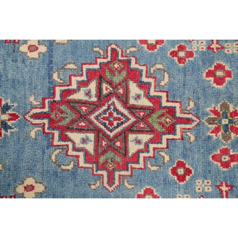 Traditional Kazak Hand Knotted Wool Oriental Pakistani Area Rug - 8'10" x 5'10"