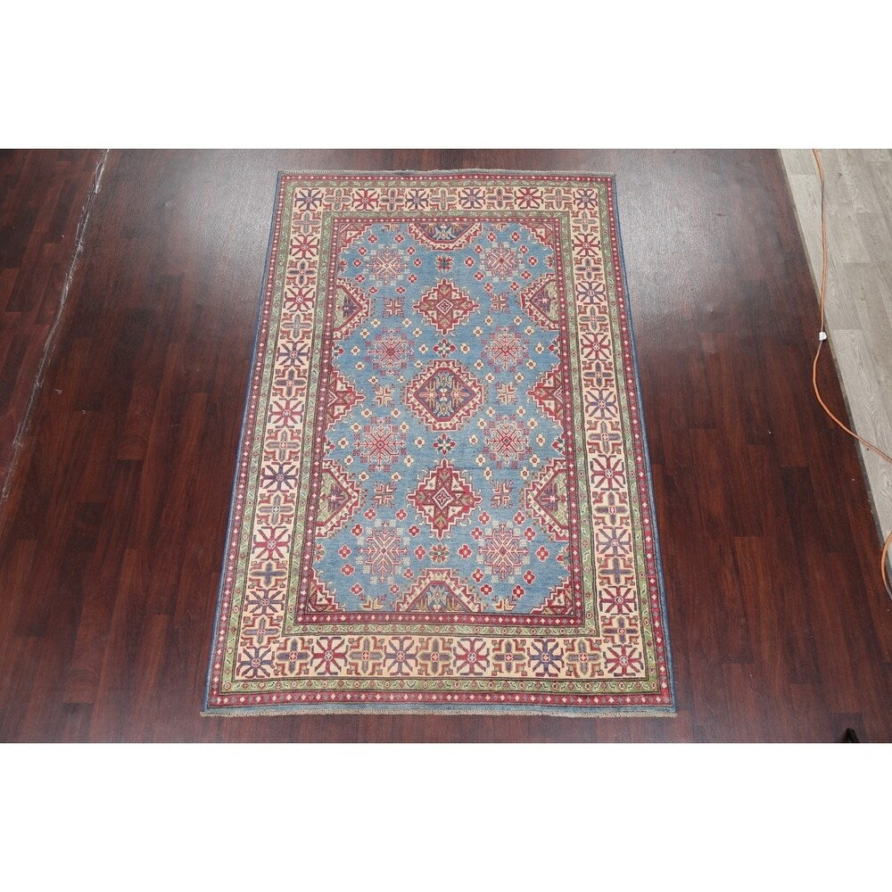 Traditional Kazak Hand Knotted Wool Oriental Pakistani Area Rug - 8'10" x 5'10"