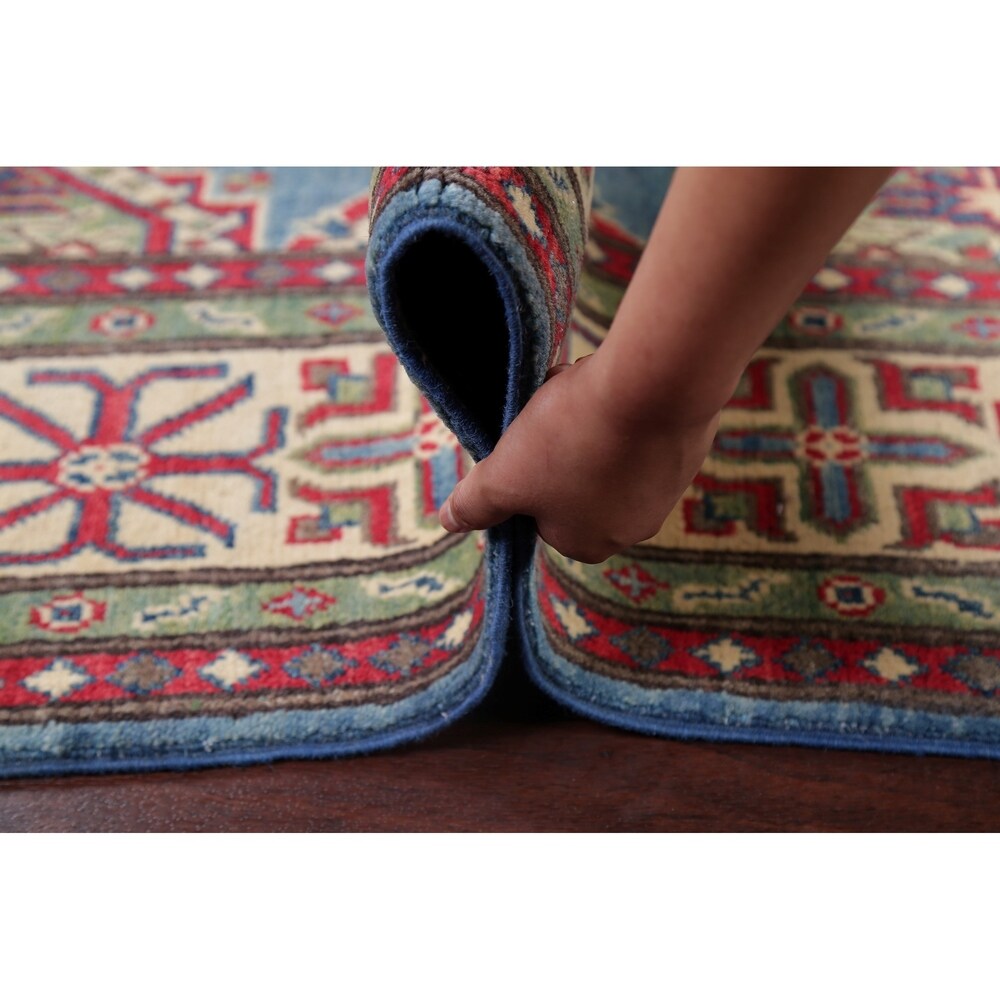 Traditional Kazak Hand Knotted Wool Oriental Pakistani Area Rug - 8'10" x 5'10"