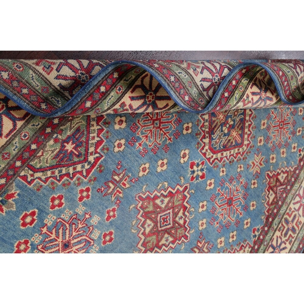 Traditional Kazak Hand Knotted Wool Oriental Pakistani Area Rug - 8'10" x 5'10"