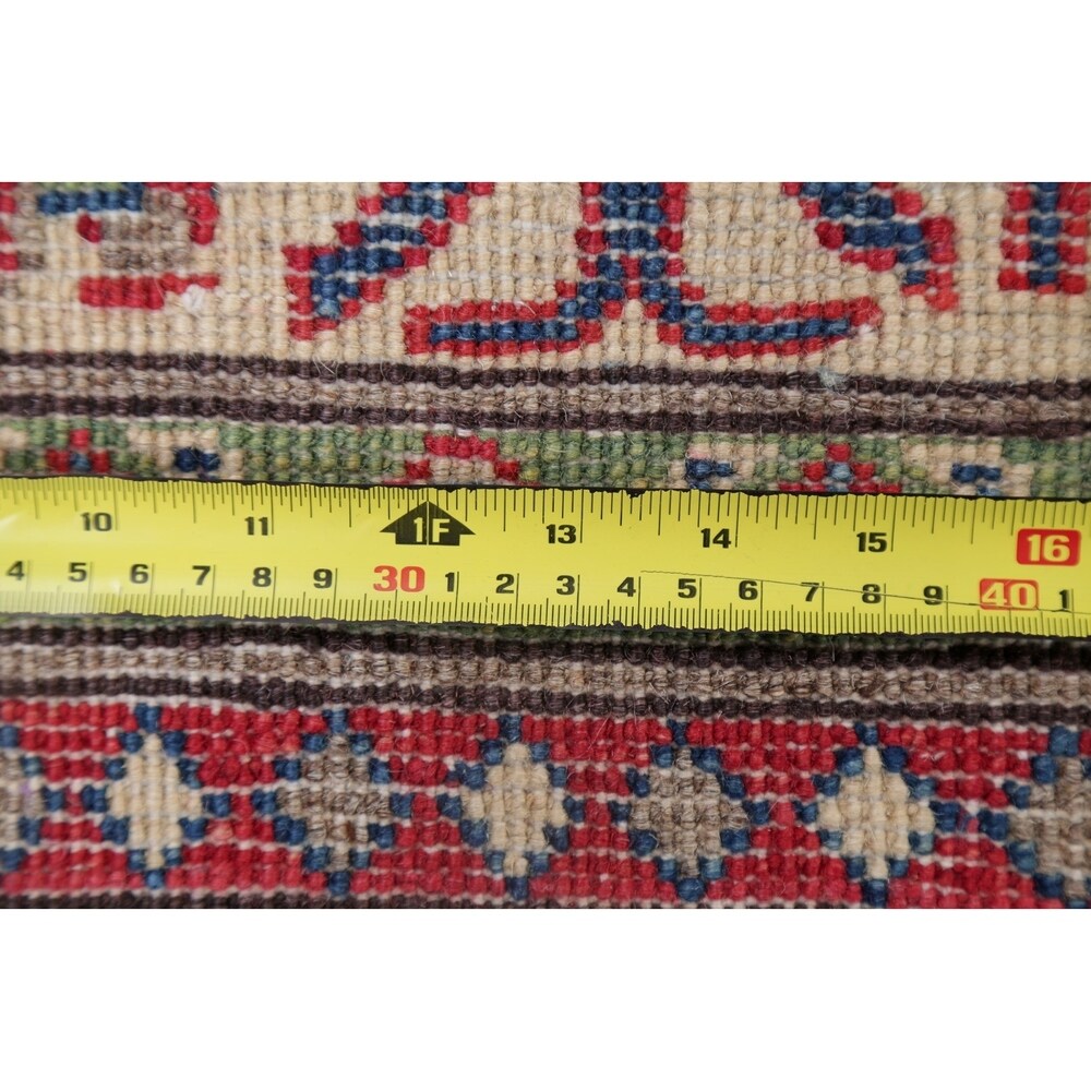 Traditional Kazak Hand Knotted Wool Oriental Pakistani Area Rug - 8'10" x 5'10"