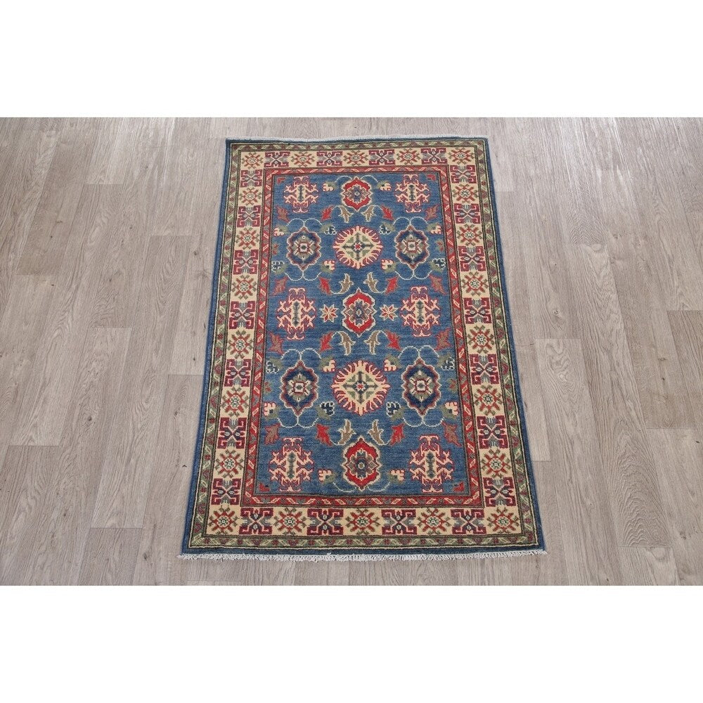 Traditional Kazak Oriental Carpet Pakistani Hand Knotted Wool Area Rug - 5'0" x 3'3"