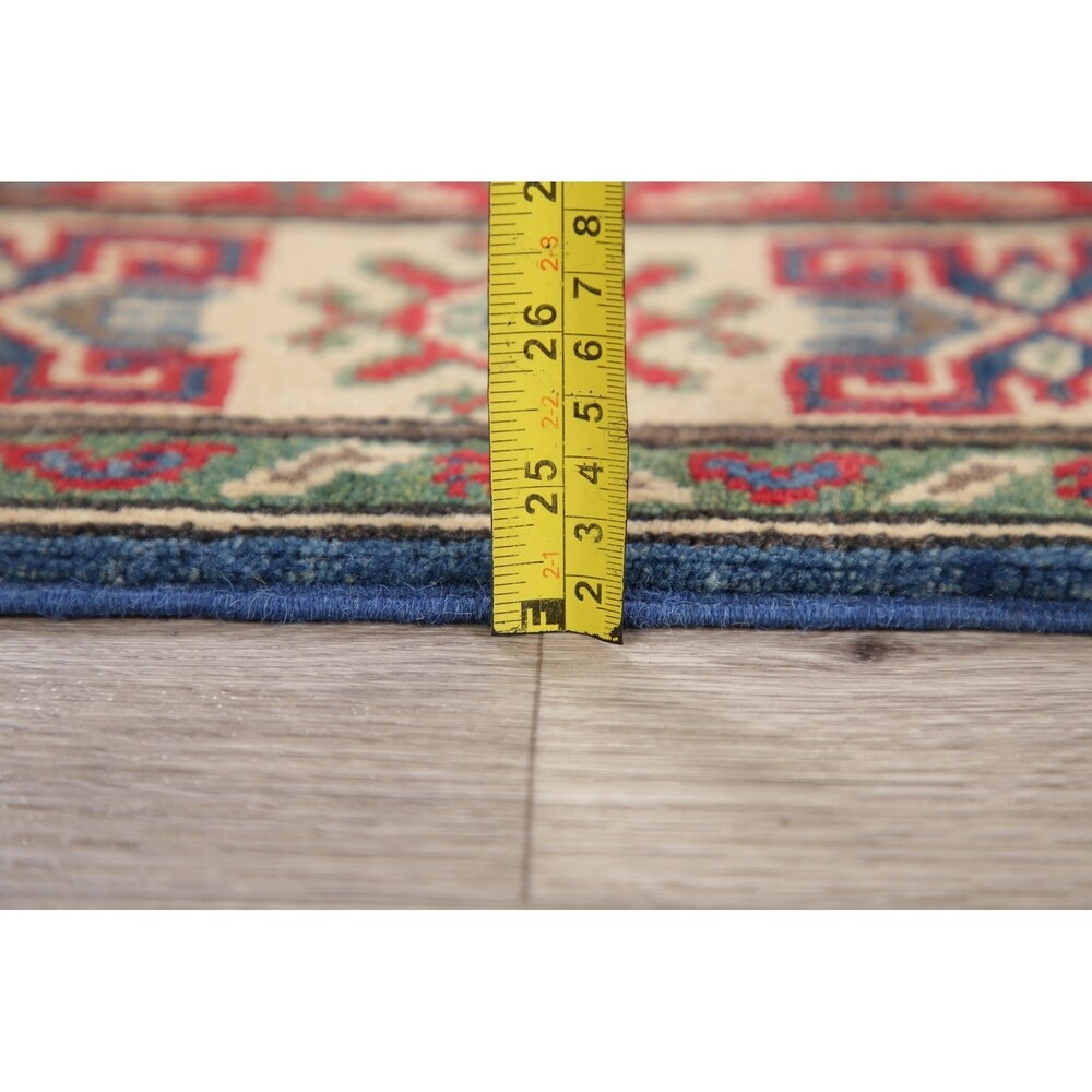 Traditional Kazak Oriental Carpet Pakistani Hand Knotted Wool Area Rug - 5'0" x 3'3"