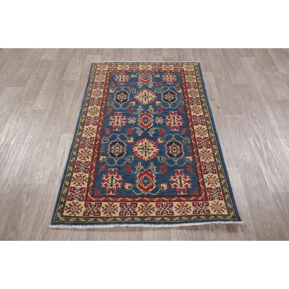 Traditional Kazak Oriental Carpet Pakistani Hand Knotted Wool Area Rug - 5'0" x 3'3"