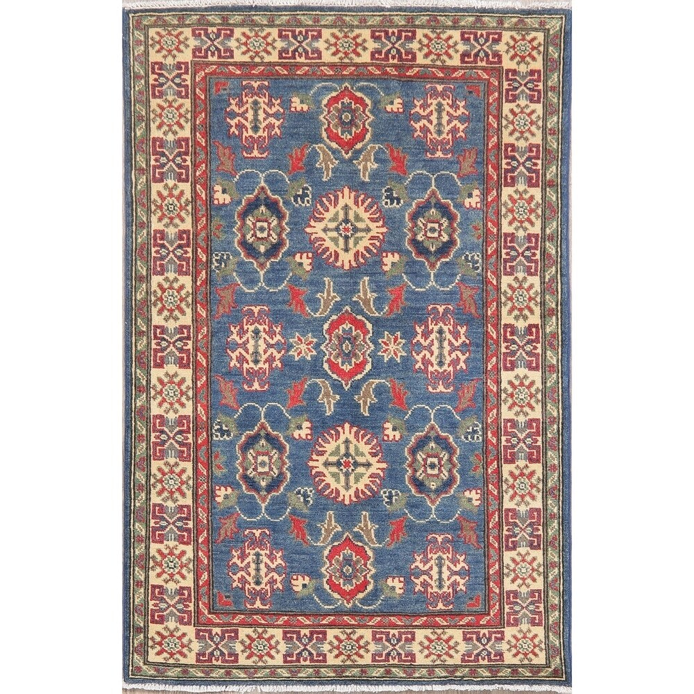Traditional Kazak Oriental Carpet Pakistani Hand Knotted Wool Area Rug - 5'0" x 3'3"