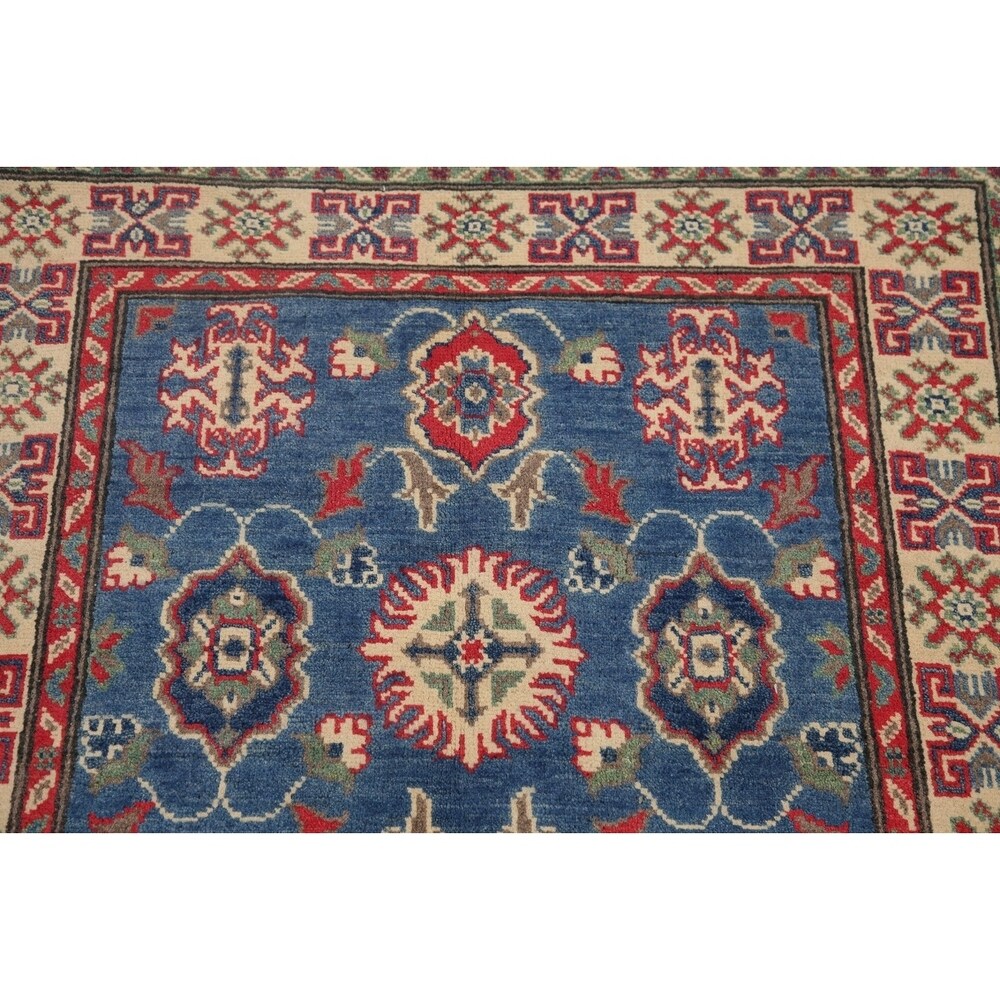 Traditional Kazak Oriental Carpet Pakistani Hand Knotted Wool Area Rug - 5'0" x 3'3"