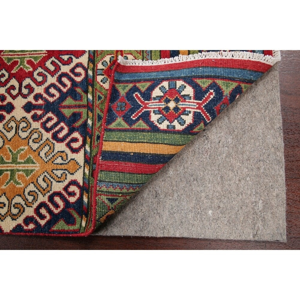 Traditional Kazak Oriental Hand Knotted Wool Pakistani Area Rug - 4'0" x 2'10"