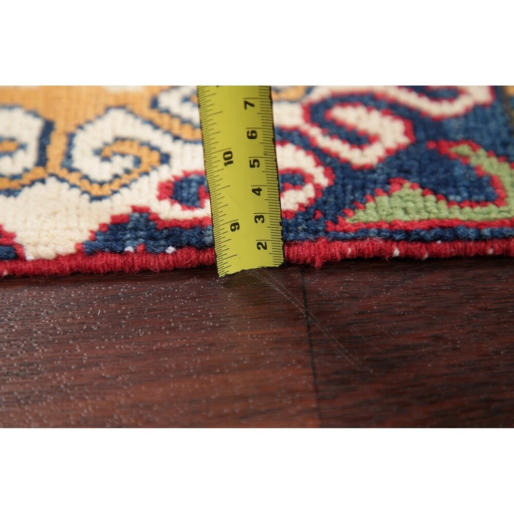 Traditional Kazak Oriental Hand Knotted Wool Pakistani Area Rug - 4'0" x 2'10"