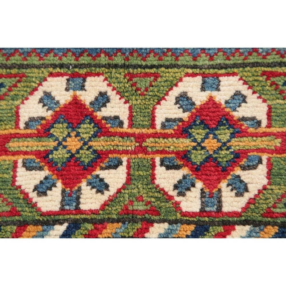 Traditional Kazak Oriental Hand Knotted Wool Pakistani Area Rug - 4'0" x 2'10"