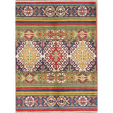 Traditional Kazak Oriental Hand Knotted Wool Pakistani Area Rug - 4'0" x 2'10"