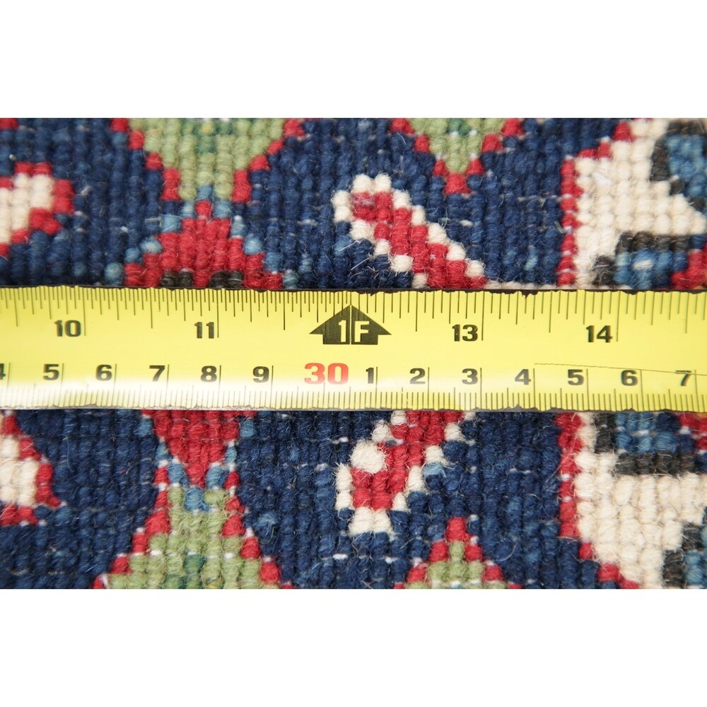 Traditional Kazak Oriental Hand Knotted Wool Pakistani Area Rug - 4'0" x 2'10"