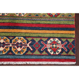Traditional Kazak Oriental Hand Knotted Wool Pakistani Area Rug - 4'0" x 2'10"