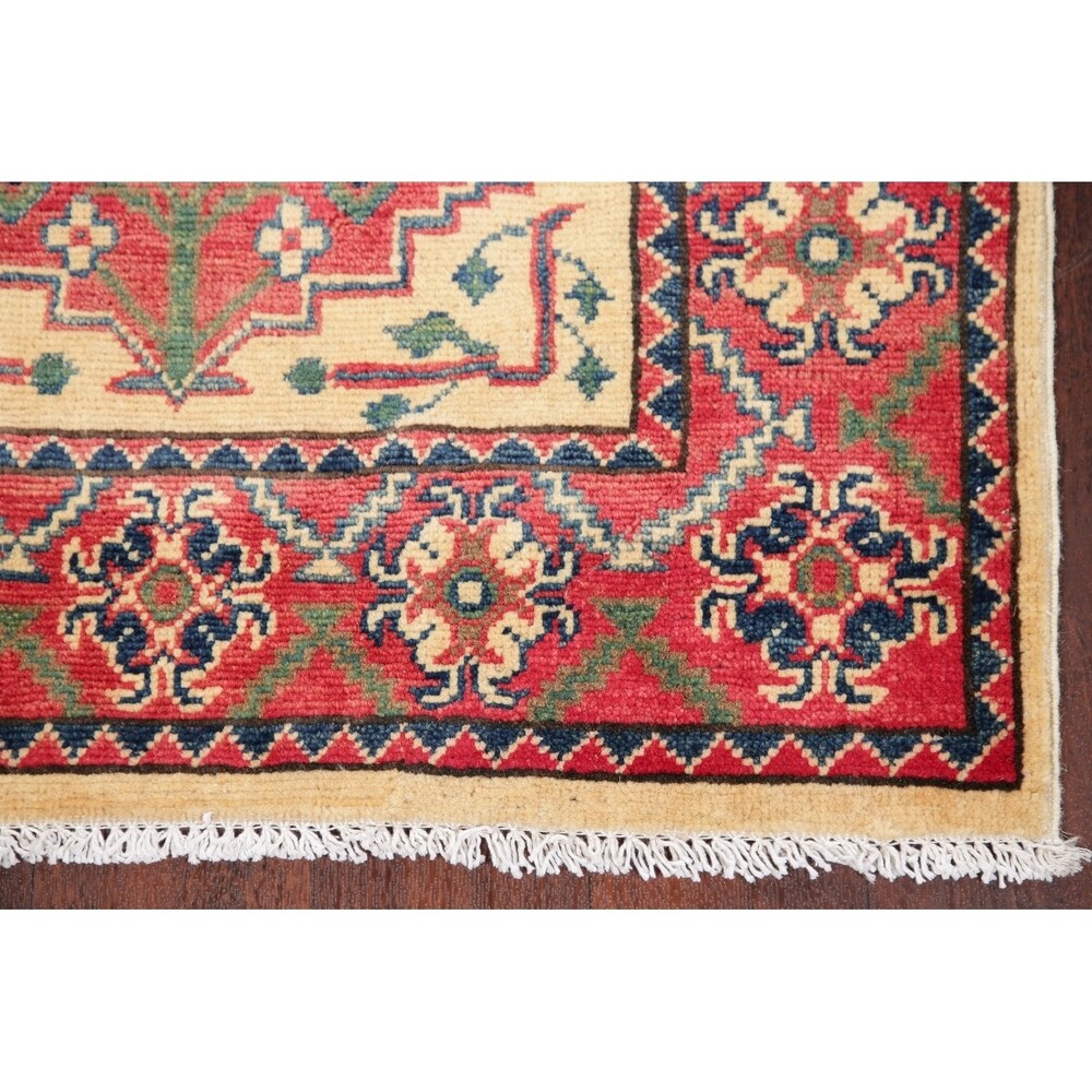Traditional Kazak Oriental Hand Knotted Wool Pakistani Rug - 8'4" x 2'7" Runner