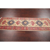 Traditional Kazak Oriental Hand Knotted Wool Pakistani Rug - 8'4" x 2'7" Runner