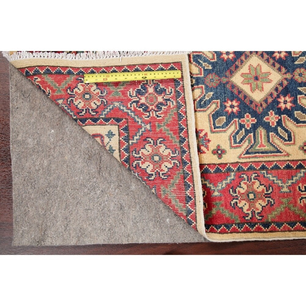 Traditional Kazak Oriental Hand Knotted Wool Pakistani Rug - 8'4" x 2'7" Runner