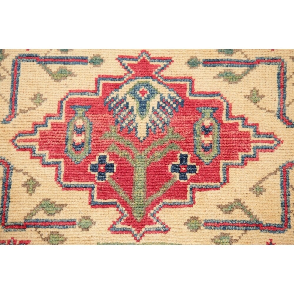 Traditional Kazak Oriental Hand Knotted Wool Pakistani Rug - 8'4" x 2'7" Runner