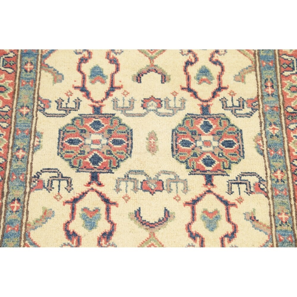Traditional Kazak Oriental Hand Knotted Wool Pakistani Rug - 9'7" x 2'9" Runner