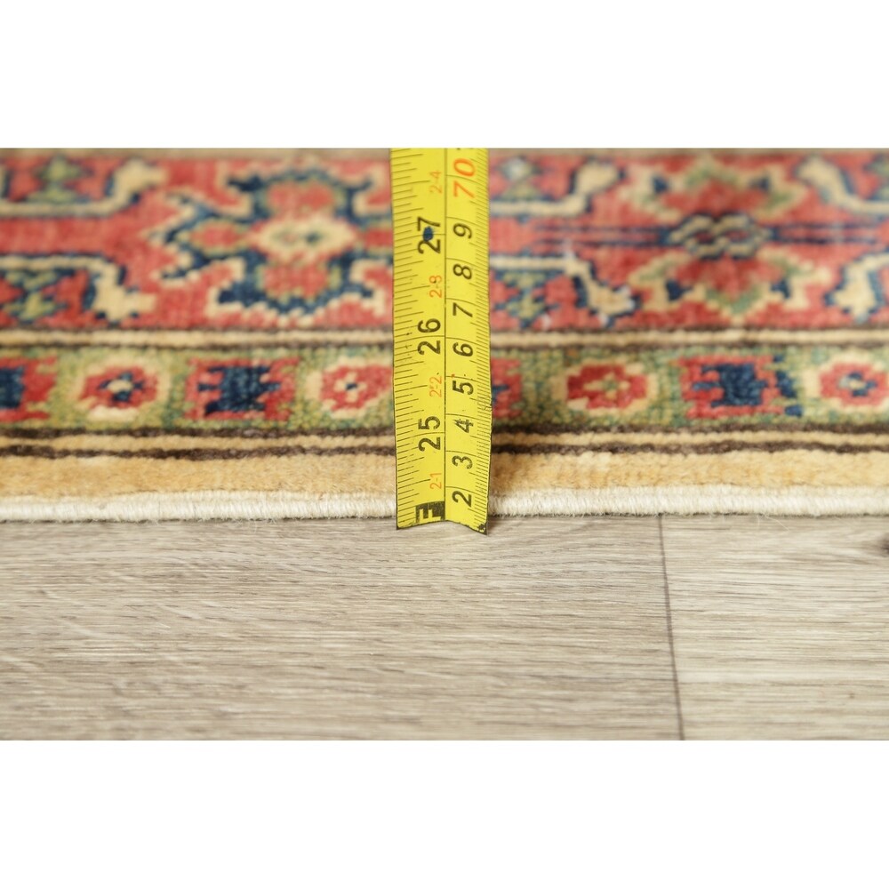 Traditional Kazak Oriental Hand Knotted Wool Pakistani Rug - 9'7" x 2'9" Runner