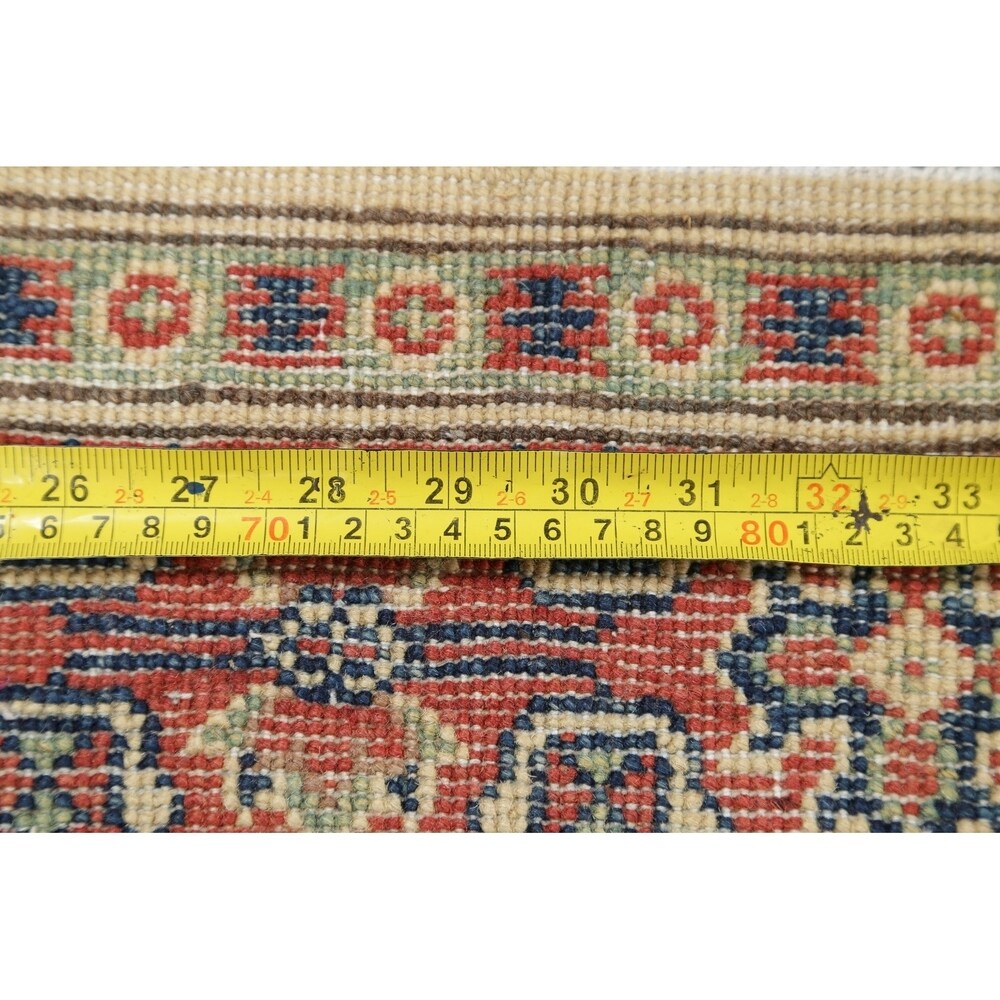 Traditional Kazak Oriental Hand Knotted Wool Pakistani Rug - 9'7" x 2'9" Runner
