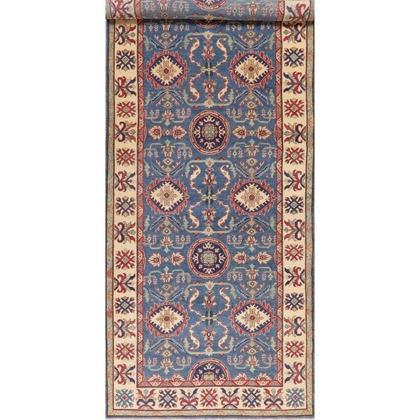 Traditional Kazak Pakistani Rug Oriental Hand Knotted Wool Carpet - 15'3" x 5'4" Runner