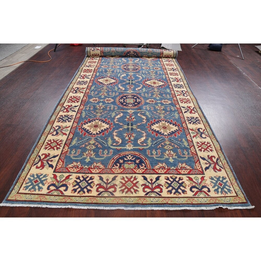 Traditional Kazak Pakistani Rug Oriental Hand Knotted Wool Carpet - 15'3" x 5'4" Runner