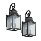 Traditional Large Outdoor Wall Lamps With Clear Bubble Glass lampshades, 2 pc