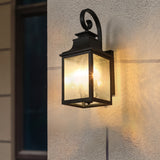 Traditional Large Outdoor Wall Lamps With Clear Bubble Glass lampshades, 2 pc