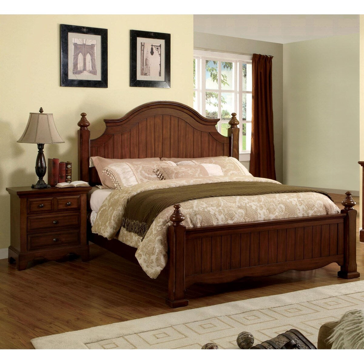 Furniture of America Meb Traditional Walnut 2-piece Bedroom Set