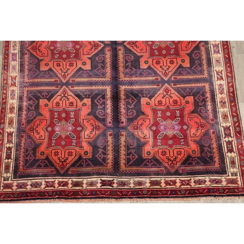 Traditional Lori Oriental Vintage Hand Knotted Persian Wool Area Rug - 9'8" x 6'9"