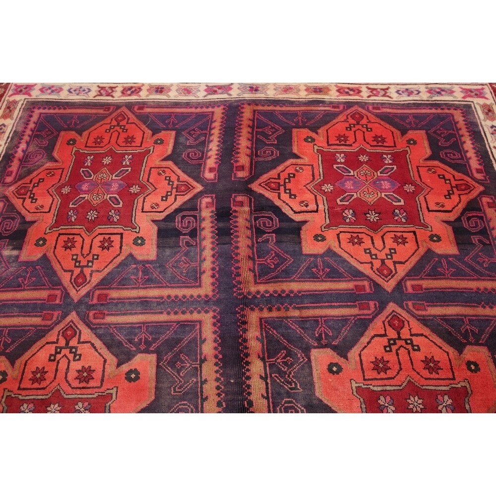 Traditional Lori Oriental Vintage Hand Knotted Persian Wool Area Rug - 9'8" x 6'9"