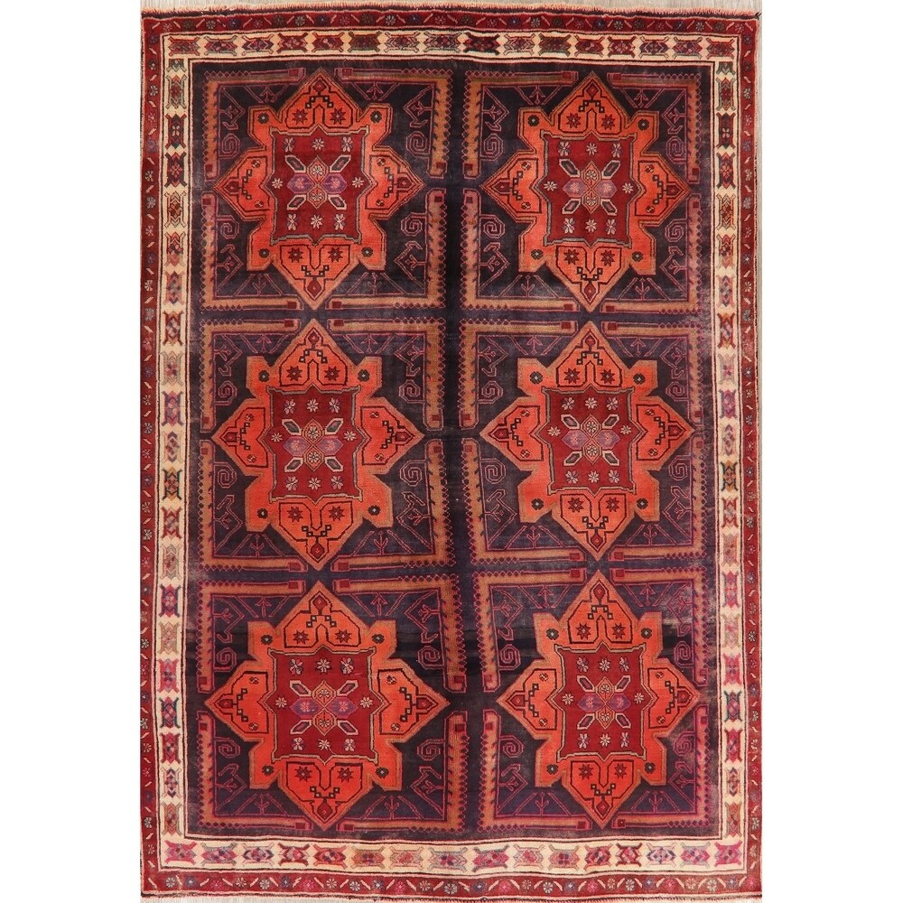 Traditional Lori Oriental Vintage Hand Knotted Persian Wool Area Rug - 9'8" x 6'9"