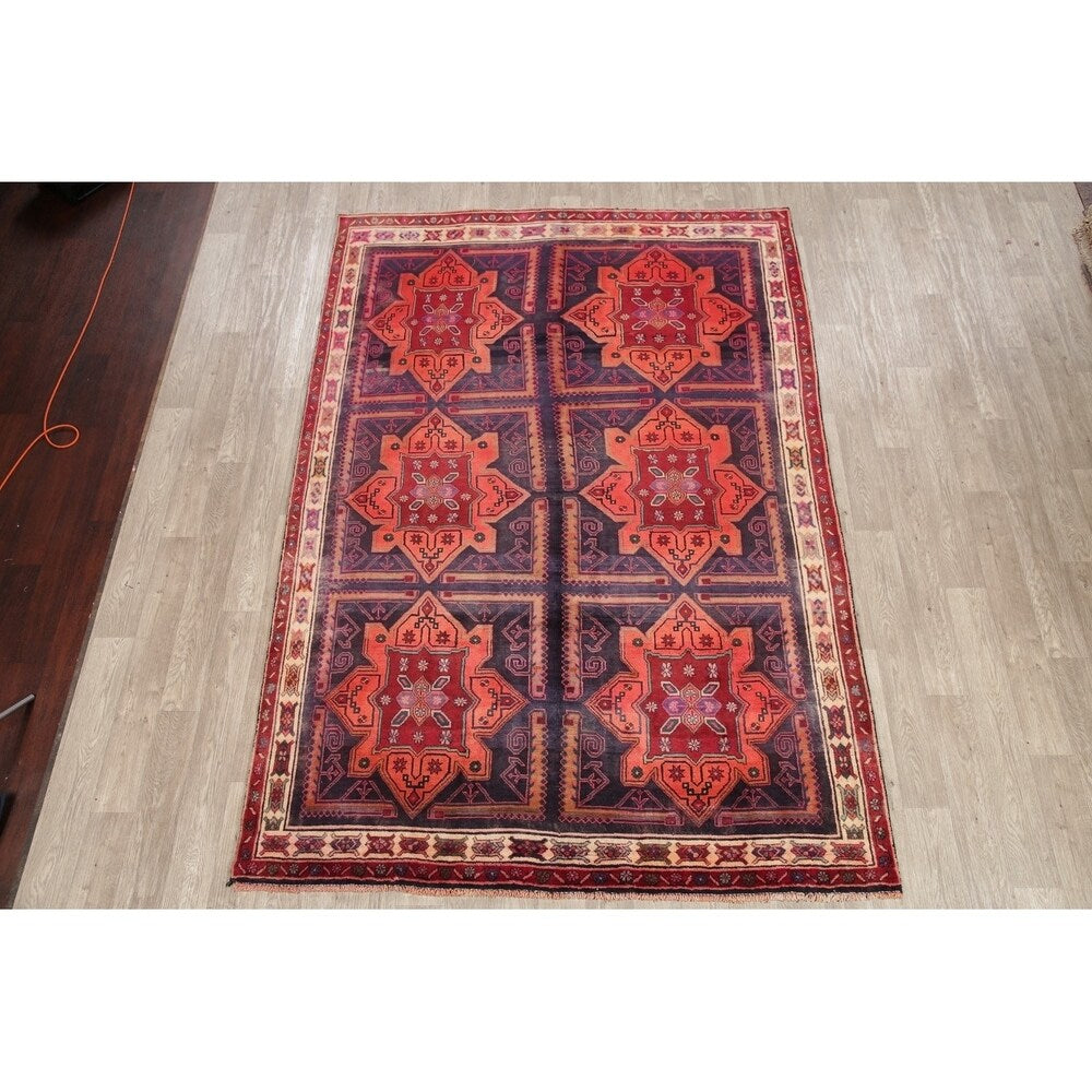 Traditional Lori Oriental Vintage Hand Knotted Persian Wool Area Rug - 9'8" x 6'9"