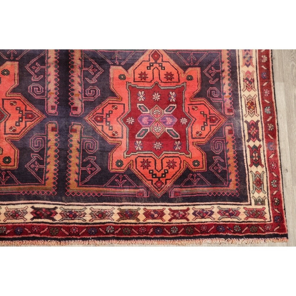 Traditional Lori Oriental Vintage Hand Knotted Persian Wool Area Rug - 9'8" x 6'9"