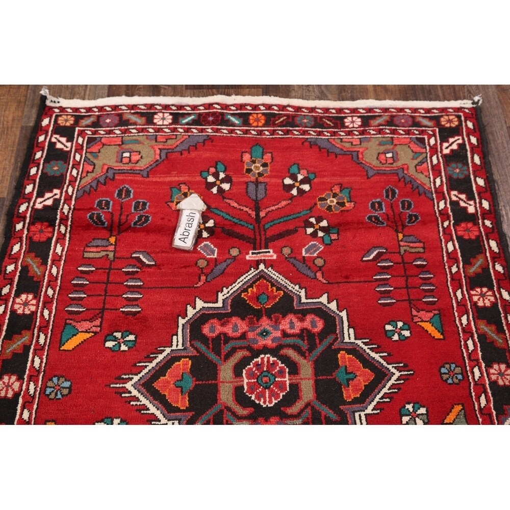 Traditional Malayer Hamedan Handmade Persian Wool Rug - 10'5" x 3'7" runner